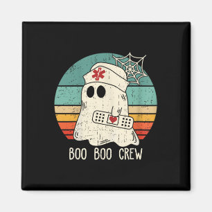 Boo Boo Crew Nurse Funny Ghost Women Halloween Cos Magnet