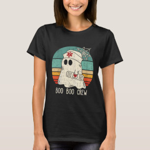 Boo Boo Crew Nurse Funny Ghost Women Halloween Cos T-Shirt