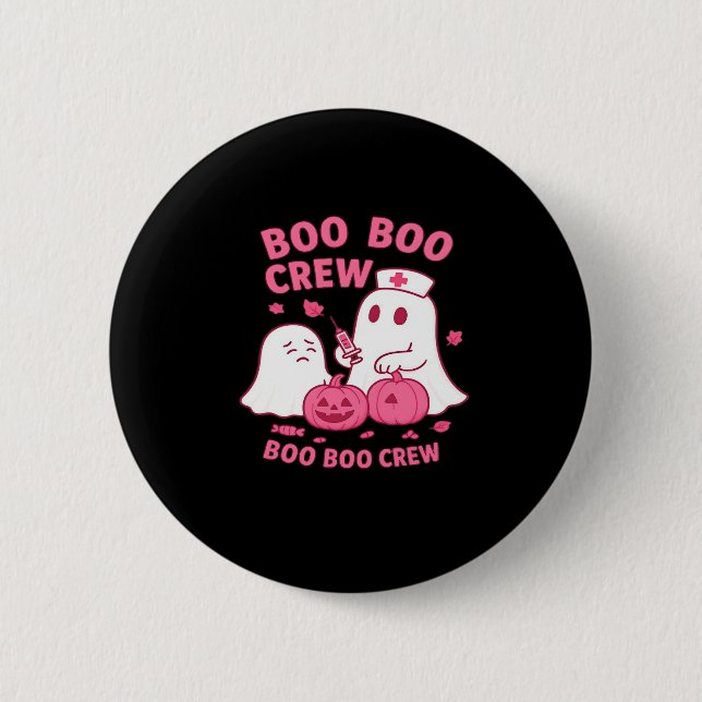Boo Boo Crew Nurse Funny Halloween Ghost Nurse Gir 6 Cm Round Badge (Front)