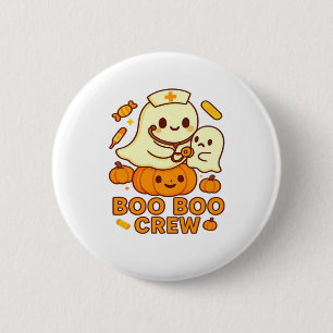 Boo Boo Crew Nurse Funny Halloween Ghost Nurse Gir 6 Cm Round Badge
