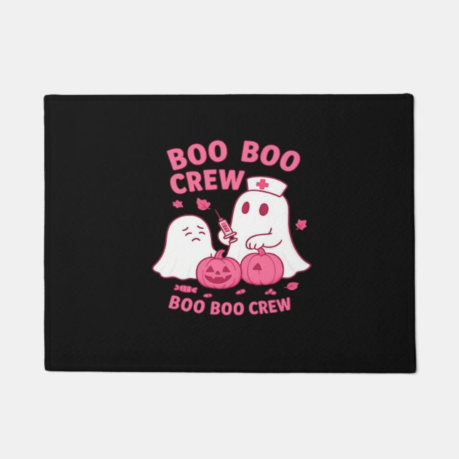 Boo Boo Crew Nurse Funny Halloween Ghost Nurse Gir Doormat (Front)