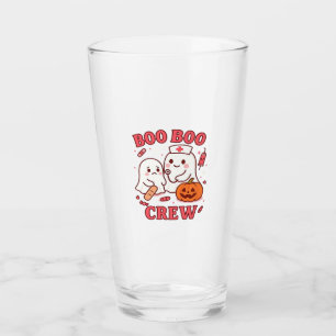Boo Boo Crew Nurse Funny Halloween Ghost Nurse Gir Glass