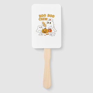 Boo Boo Crew Nurse Funny Halloween Ghost Nurse Gir Hand Fan