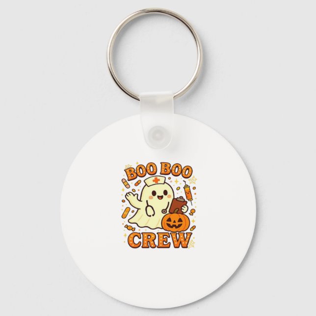 Boo Boo Crew Nurse Funny Halloween Ghost Nurse Gir Key Ring (Front)