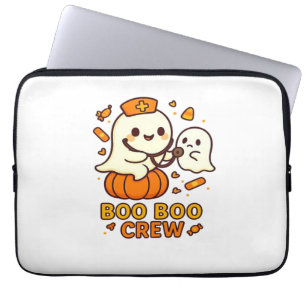 Boo Boo Crew Nurse Funny Halloween Ghost Nurse Gir Laptop Sleeve