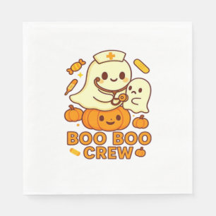 Boo Boo Crew Nurse Funny Halloween Ghost Nurse Gir Napkin