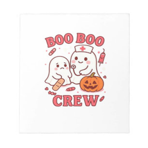 Boo Boo Crew Nurse Funny Halloween Ghost Nurse Gir Notepad
