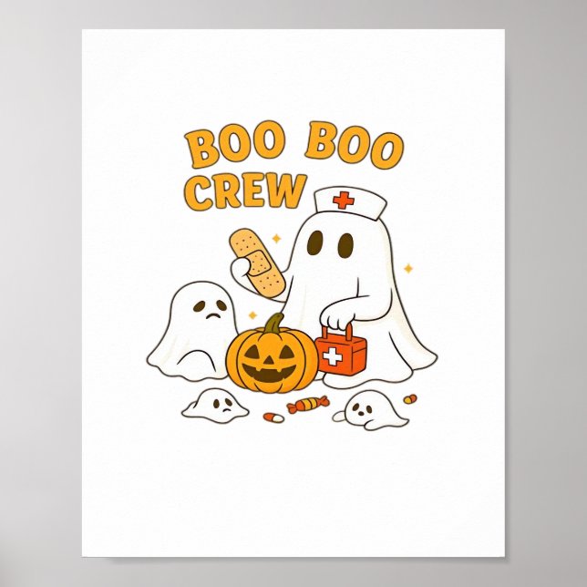 Boo Boo Crew Nurse Funny Halloween Ghost Nurse Gir Poster (Front)