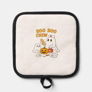 Boo Boo Crew Nurse Funny Halloween Ghost Nurse Gir Pot Holder