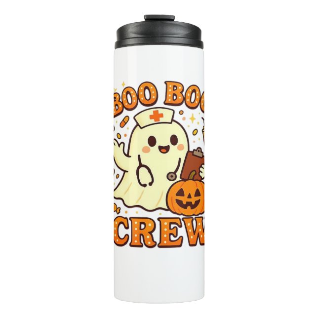 Boo Boo Crew Nurse Funny Halloween Ghost Nurse Gir Thermal Tumbler (Front)