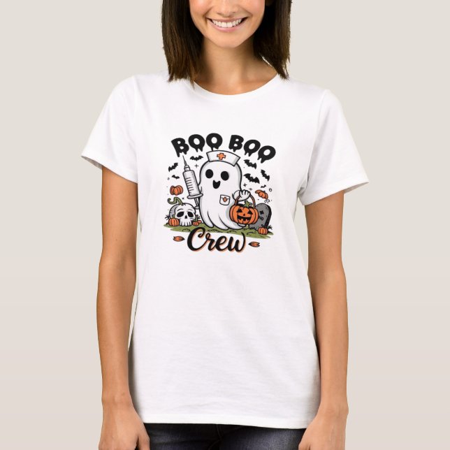 Boo Boo Crew Nurse Ghost Classic T-Shirt (Front)