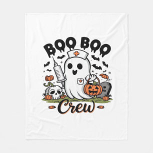 Boo Boo Crew Nurse Ghost Classic T-Shirt Fleece Blanket