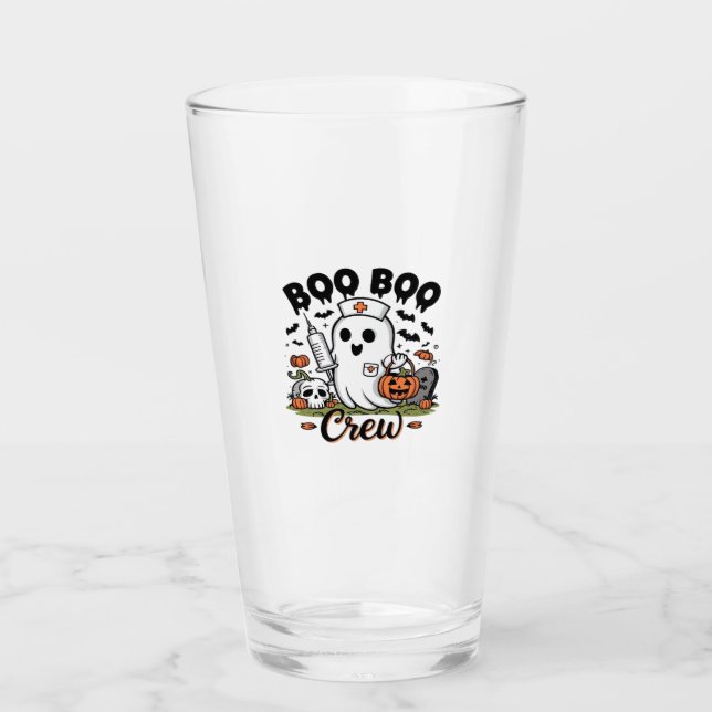 Boo Boo Crew Nurse Ghost Classic T-Shirt Glass (Front)