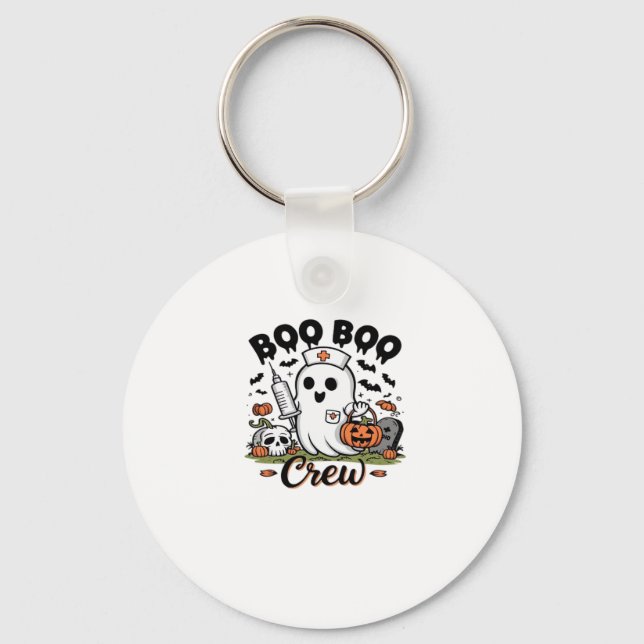 Boo Boo Crew Nurse Ghost Classic T-Shirt Key Ring (Front)