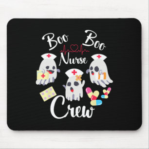 Boo Boo Crew Nurse Ghost Costume Funny Halloween G Mouse Pad