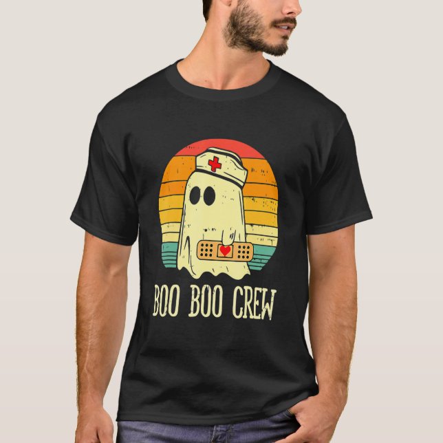Boo Boo Crew Nurse Ghost Funny Halloween Costume_1 T-Shirt (Front)