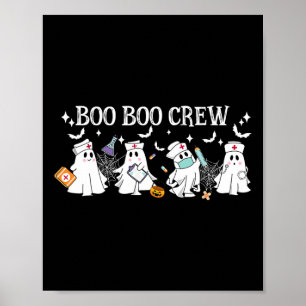 Boo Boo Crew Nurse Ghost Funny Halloween  Poster