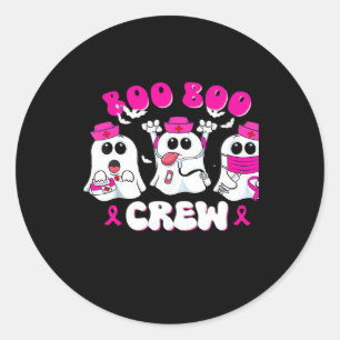 Boo Boo Crew Nurse Halloween Costume Ghost Breast Classic Round Sticker