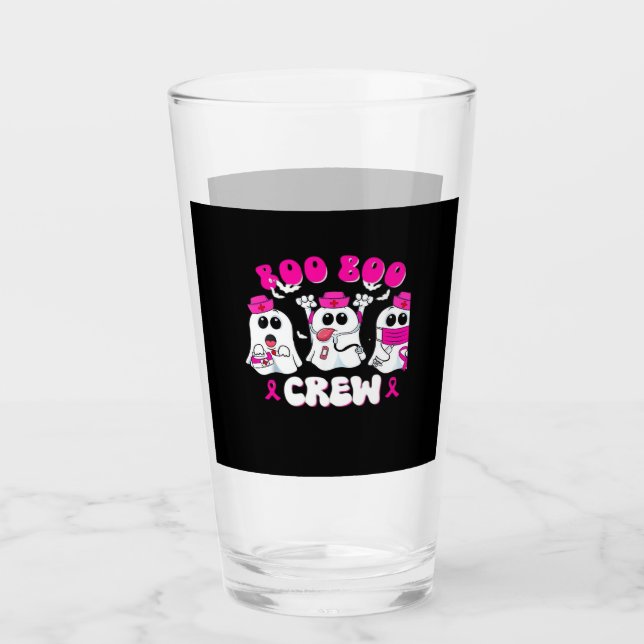 Boo Boo Crew Nurse Halloween Costume Ghost Breast  Glass (Front)