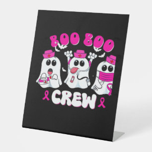Boo Boo Crew Nurse Halloween Costume Ghost Breast  Pedestal Sign