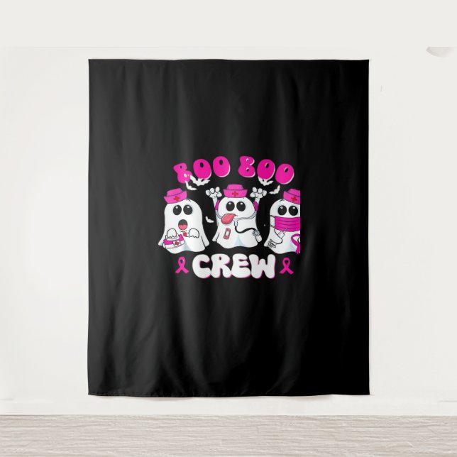 Boo Boo Crew Nurse Halloween Costume Ghost Breast  Tapestry (Front)
