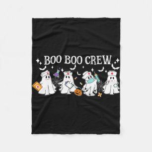 Boo boo crew nurse halloween funny nurse for women fleece blanket