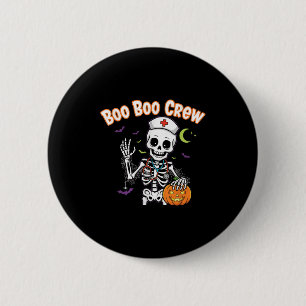 Boo Boo Crew Nurse Halloween Funny Skelton Nurse H 6 Cm Round Badge