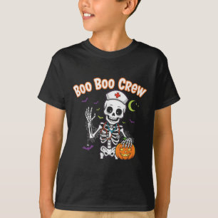 Boo Boo Crew Nurse Halloween Funny Skelton Nurse H T-Shirt