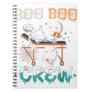 Boo boo Crew Nurse Halloween Ghost Costume Matchin Notebook
