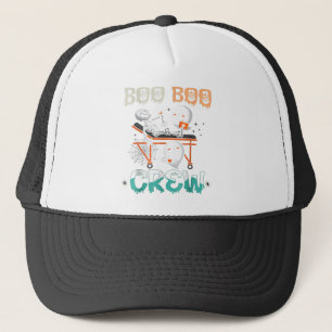 Boo boo Crew Nurse Halloween Ghost Costume Matchin Trucker Hat