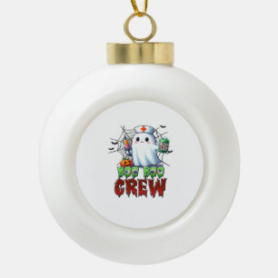 Boo Boo Crew Nurse Halloween Ghost Funny Classic T Ceramic Ball Christmas Ornament