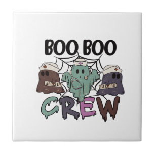 Boo Boo Crew Nurse Halloween Ghost Funny Classic T Ceramic Tile