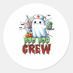 Boo Boo Crew Nurse Halloween Ghost Funny Classic T Classic Round Sticker