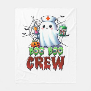 Boo Boo Crew Nurse Halloween Ghost Funny Classic T Fleece Blanket