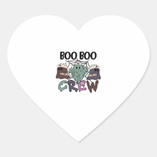 Boo Boo Crew Nurse Halloween Ghost Funny Classic T Heart Sticker