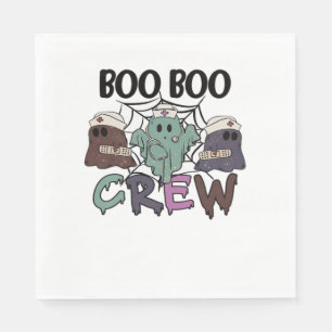 Boo Boo Crew Nurse Halloween Ghost Funny Classic T Napkin