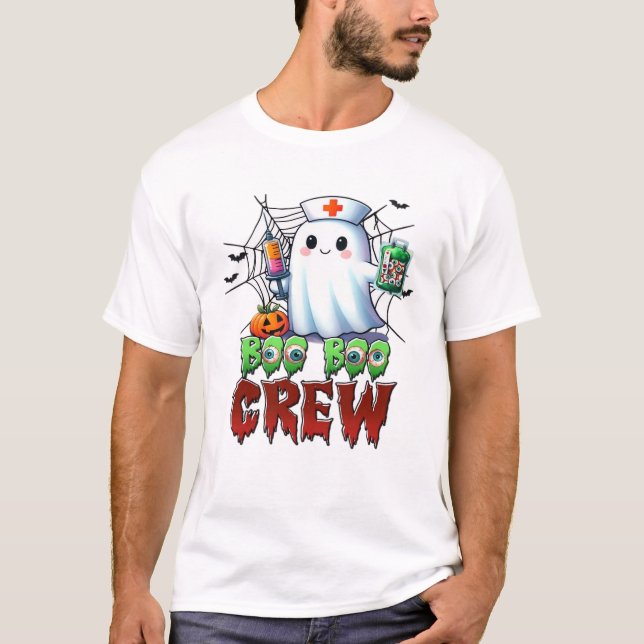Boo Boo Crew Nurse Halloween Ghost Funny Classic T T-Shirt (Front)