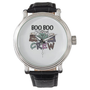Boo Boo Crew Nurse Halloween Ghost Funny Classic T Watch