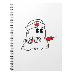 Boo Boo Crew Nurse Halloween Ghost Funny Oversized Notebook