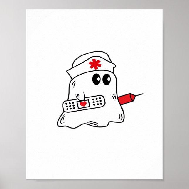 Boo Boo Crew Nurse Halloween Ghost Funny Oversized Poster (Front)