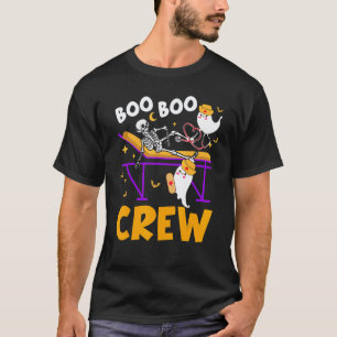 Boo Boo Crew Nurse Halloween Ghost Skeleton Costu T-Shirt