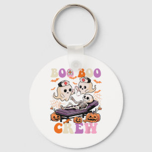 Boo Boo Crew Nurse Halloween Ghost Skeleton Nurses Key Ring