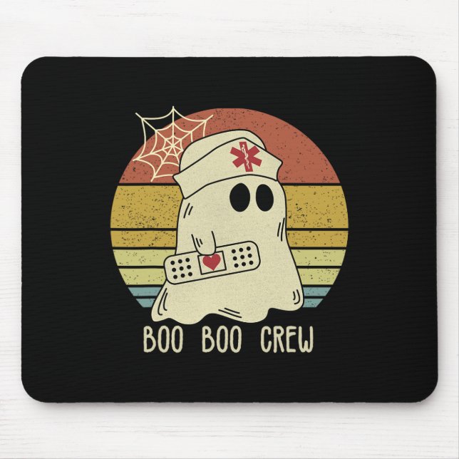 Boo Boo Crew Nurse Halloween Nurse For Women  Mouse Pad (Front)