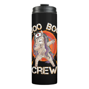 Boo Boo Crew Nurse Mummy Unicorn Halloween Custome Thermal Tumbler