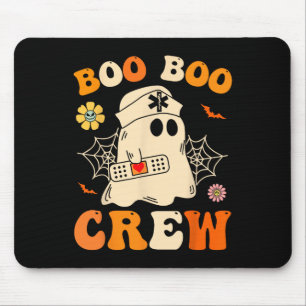 Boo Boo Crew Nurse Shirt Funny Ghost Retro Hallowe Mouse Pad