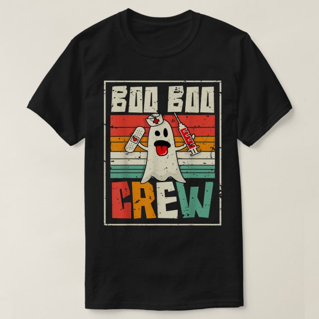 Boo Boo Crew Nurse Shirts Funny Halloween Costume  (Design Front)