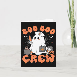 Boo Boo Crew Nurse Women Cute Ghost Halloween Nurs Card