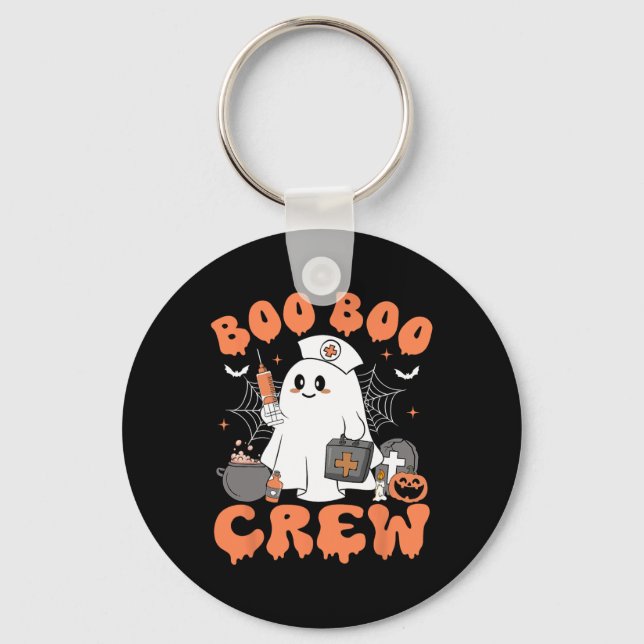 Boo Boo Crew Nurse Women Cute Ghost Halloween Nurs Key Ring (Front)