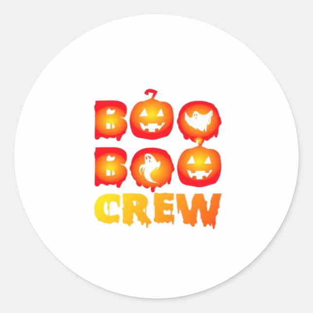 Boo Boo Crew Oversized T-Shirt Classic Round Sticker (Front)