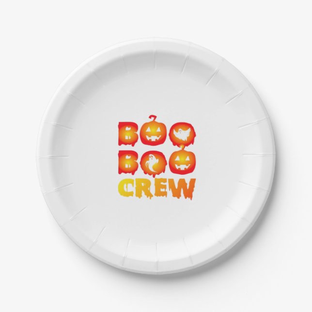 Boo Boo Crew Oversized T-Shirt Paper Plate (Front)